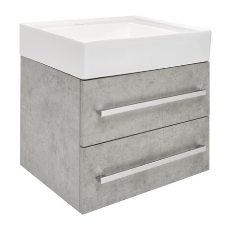 Koupelnová skříňka s umyvadlem SAT Cube Way 60x53x46 cm beton mat CUBE46602BESATCW