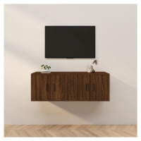 vidaXL Nástěnné TV skříňky 2 ks hnědý dub 57 x 34,5 x 40 cm