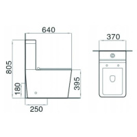 MEXEN Cube WC kombi včetně sedátka soft-close, bílé 31014000