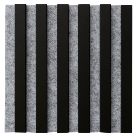 WallART Dekorativní nástěnné lamely s filcem, Černý mat / šedý 30x30x0,8 cm - 6 lamel