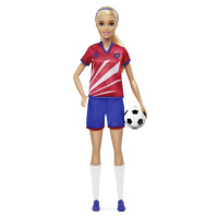 Mattel Barbie fotbalová panenka - Barbie v červeném dresu