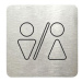 Accept Piktogram "WC muži, ženy V" (80 × 80 mm) (stříbrná tabulka - černý tisk bez rámečku)