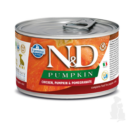 N&D DOG PUMPKIN Puppy Chicken & Pomegranate Mini 140g + Množstevní sleva Sleva 15% 1+1 zdarma