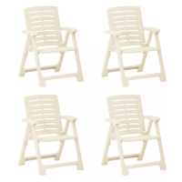 Skládací zahradní židle 4 ks plast Dekorhome Bílá,Skládací zahradní židle 4 ks plast Dekorhome B