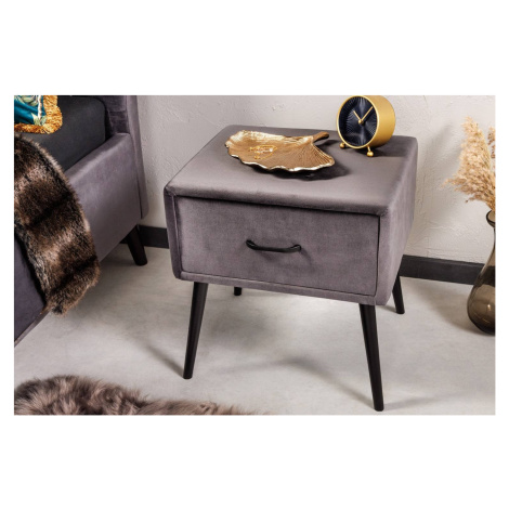 LuxD Designový noční stolek Violetta tmavě šedý samet