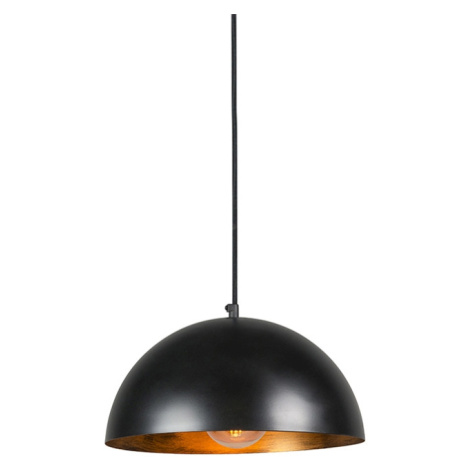 Industriální závěsná lampa černá se zlatem 35 cm - Magna Eco QAZQA
