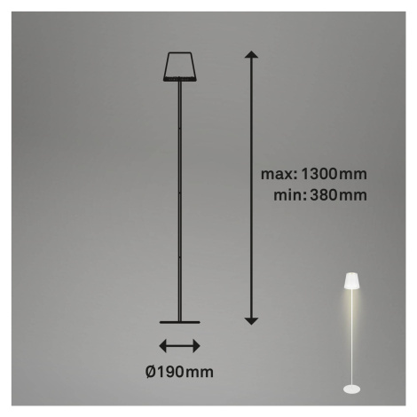 Briloner Nabíjecí stojací lampa Kiki LED, 2 700 K, bílá