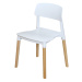 Jídelní židle GAMA —  masiv buk/plast, bílá