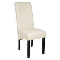 Jídelní židle ergonomická, masivní dřevo, krémová