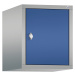C+P Nástavná skříň CLASSIC, 1 oddíl, šířka oddílu 400 mm, bílý hliník / enciánová modrá