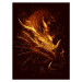 Ilustrace Fire dragon head digital painting, Refluo, (30 x 40 cm)