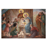 Fotografie Nativity scene fresco in Saint Joseph, Fred de Noyelle, 40x26.7 cm