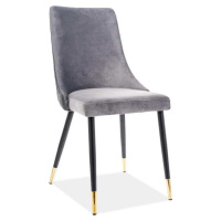 Casarredo Jídelní čalouněná židle NOPI velvet šedá/černá/zlatá