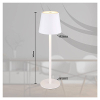 Globo Nabíjecí stolní lampa LED Vannie, bílá, výška 36 cm, CCT