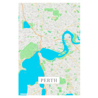 Mapa Perth color, (26.7 x 40 cm)