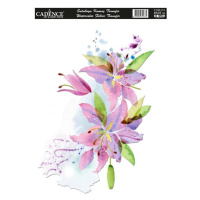 Nažehlovací obrázek na textil Cadence - akvarelová lilie, 25 × 35 cm