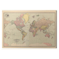 Obraz na plátně Stanfords - New Library Chart of the World, 2 - 80×60 cm