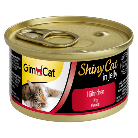 GimCat ShinyCat v želé, 24 x 70 g Kuře