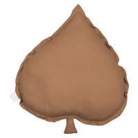Cotton & Sweets Lněný polštář lipový list čokoládová 38×43 cm