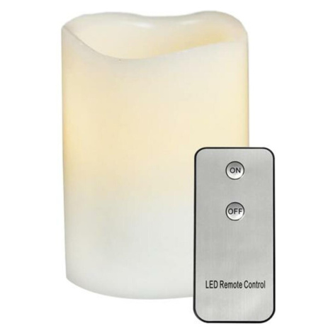 ACA Lighting bílá svíčka, 1 LED na baterie 2xAA + dálkové ovládání, teplá bílá, IP20, pr.7.5x12.