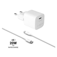 FIXED PD Rapid Charge Mini s USB-C výstupem a USB-C/USB-C kabelem podpora PD 1m 20W bílý