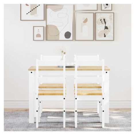 vidaXL Jídelní set ze 5 kusů "Panama" Bílé masivní dřevo borovice