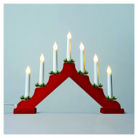 Exihand Adventní svícen 2262-510.T dřevěný červený s taženou žárovkou LED Filament 7x34V/0,2W KO