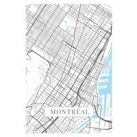 Mapa Montreal white, 26.7x40 cm