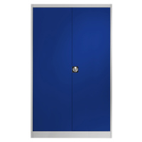 mauser Ocelová skříň s otočnými dveřmi, 4 police, šířka 1200 mm, světle šedá / ultramarínově mod