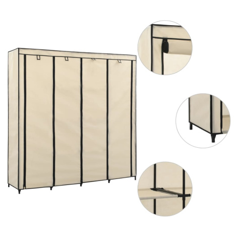 vidaXL Šatní skříň se 4 přihrádkami krémová 175 x 45 x 170 cm