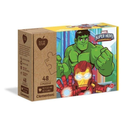 Clementoni: Puzzle 3x48 ks Play For Future Marvel Superhero