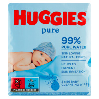 Huggies Pure čisticí dětské utěrky 3 x 56 ks