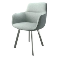 DELIFE Jídelní židle Pejo-Flex mentolová plochá tkanina oválná podnož z nerezové oceli