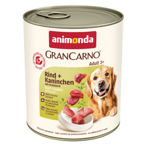 Animonda GranCarno Original Adult 6 x 800 g - hovězí a králík s bylinkami