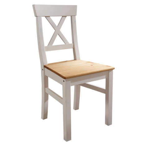 GK Židle z masivu borovice MARTA, Bílá 49 cm