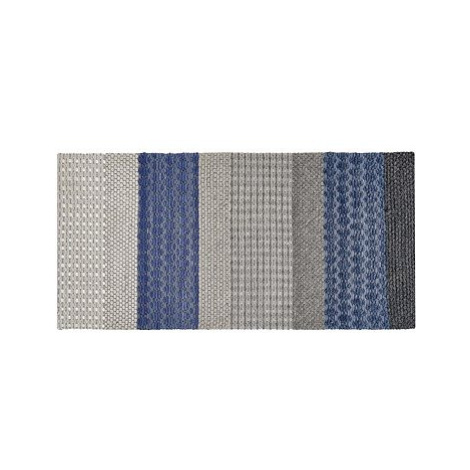 Koberec vlněný 80 x 150 cm pruhovaný vzor modrý / šedý AKKAYA, 317233 BELIANI