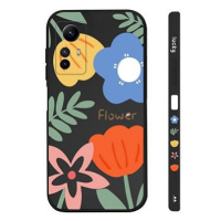 TopQ Kryt Design Xiaomi Redmi Note 12S Malované květy černý 123276