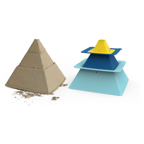 Pyramida - věž na písek Pira, světle modrá, tmavě modrá, žlutá Quut