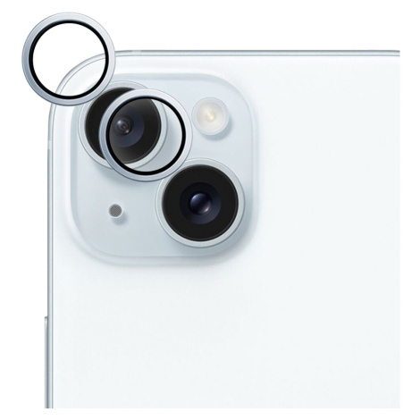 EPICO hliníkové ochranné sklo na čočky fotoaparátu pro iPhone 15 / 15 Plus 81112151600001 Modrá
