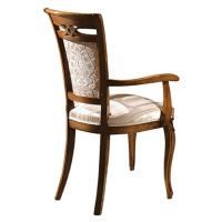 Estila Luxusní rustikální čalouněná jídelní židle Pasiones z masivu s opěrkami na ruce 100cm