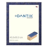 DANTIK rámeček 40 × 50, BOX film modrý sklo čiré