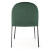 Jídelní židle HIXON — kov, sametová látka, zelená