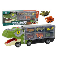 mamido Dinosaur Transportní Kamion 6ks Autíček se Světly a Zvuky Zelený