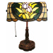 Clayre & Eef Stolní lampa 6013, květinový dekor, styl Tiffany