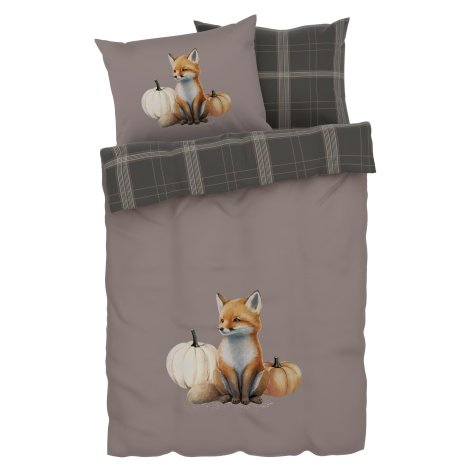 Livarno home Ložní povlečení z mikrovláknitého saténu, 220 x 240 cm, 70 x 90 cm (liška)