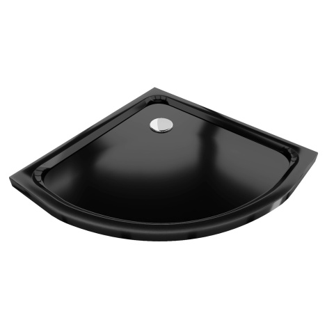 Sprchová vanička polokruhová MEXEN SLIM černá, 90x90 cm + sifon