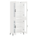 vidaXL Skříň highboard lesklá bílá 69,5 x 34 x 180 cm kompozitní dřevo