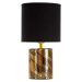 Keramická stolní lampa s textilním stínidlem v černo-zlaté barvě (výška 28 cm) Glam Dark – Mauro