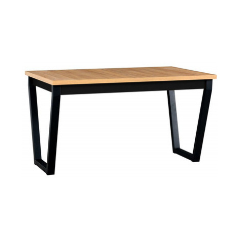 Rozkládací jídelní stůl IKON 2 - dub wotan/černé nohy Drewmix