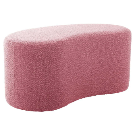 Růžový taburet z textilie bouclé Ada – Leitmotiv